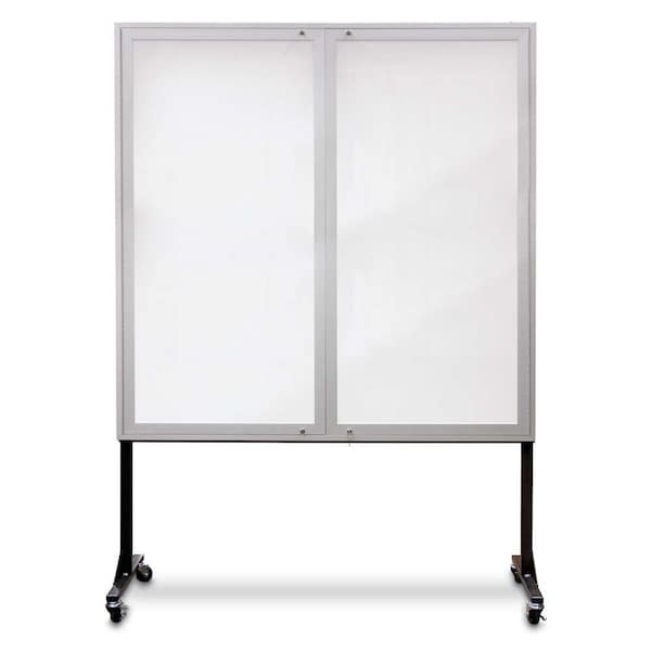 Sliding Door Indoor Enclosed Corkboard, 3